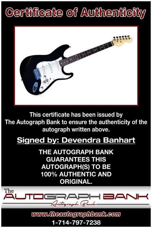 Devendra Banhart authentic signed electric guitar W/ Certificate Autographed A1