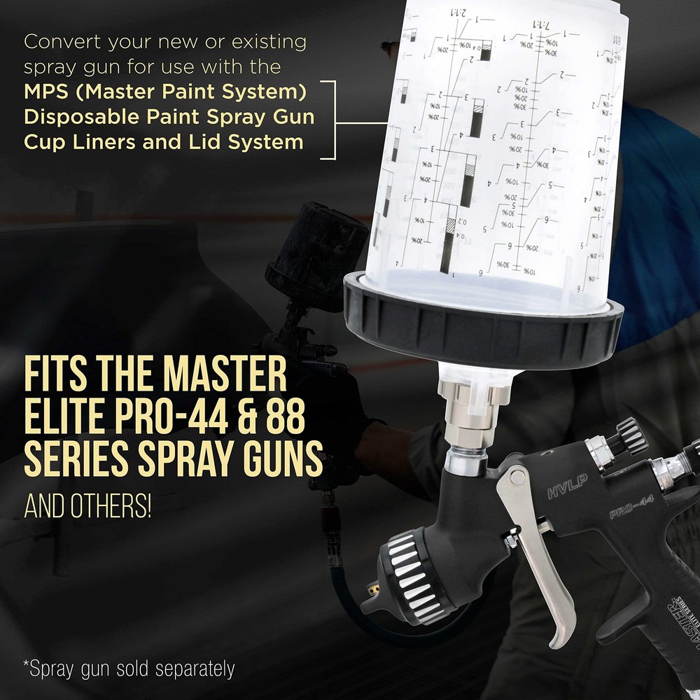 Master Elite Paint System MPS Spray Gun Cup Adapter - Converts Master Elite S...
