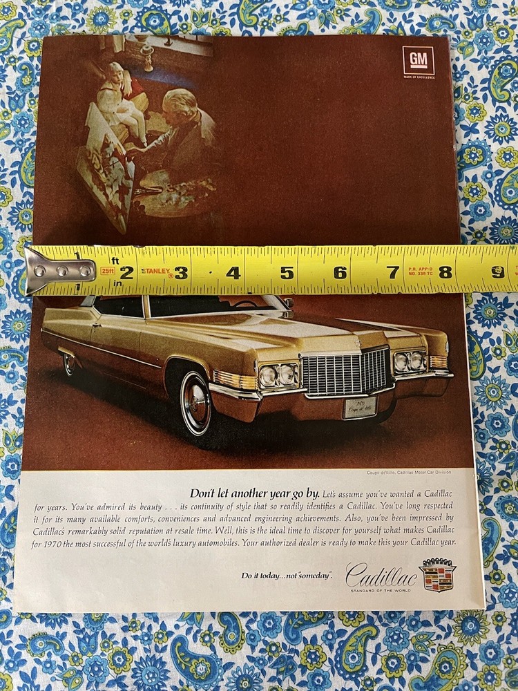 Vintage 1970 Cadillac Coupe Deville Print Ad