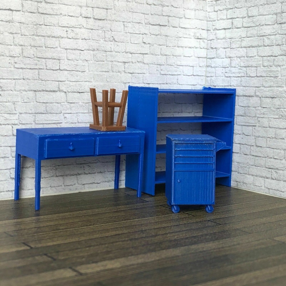 Work Bench with Shelf, Stool & Tool Storage for 1:24 Scale Diorama Garage Kit