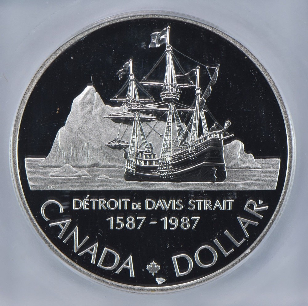 1987 Canada Silver Dollar Davis Strait PR70 DCAM ICG