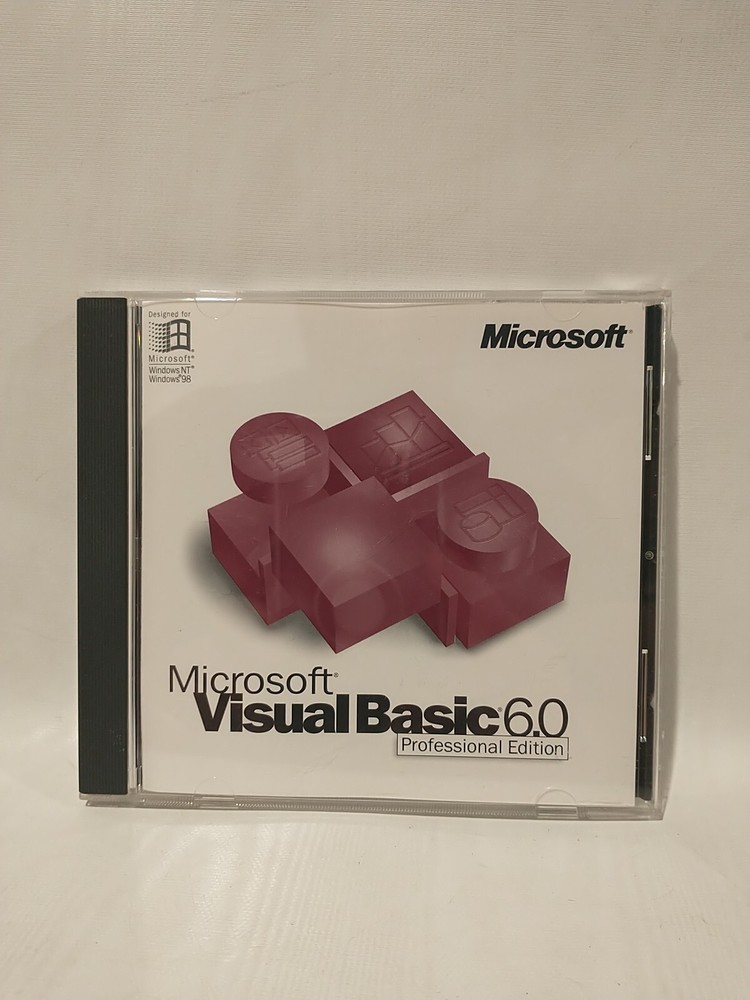 Microsoft VisualBasic 6.0 Professional Edition CD with With Key Code Used