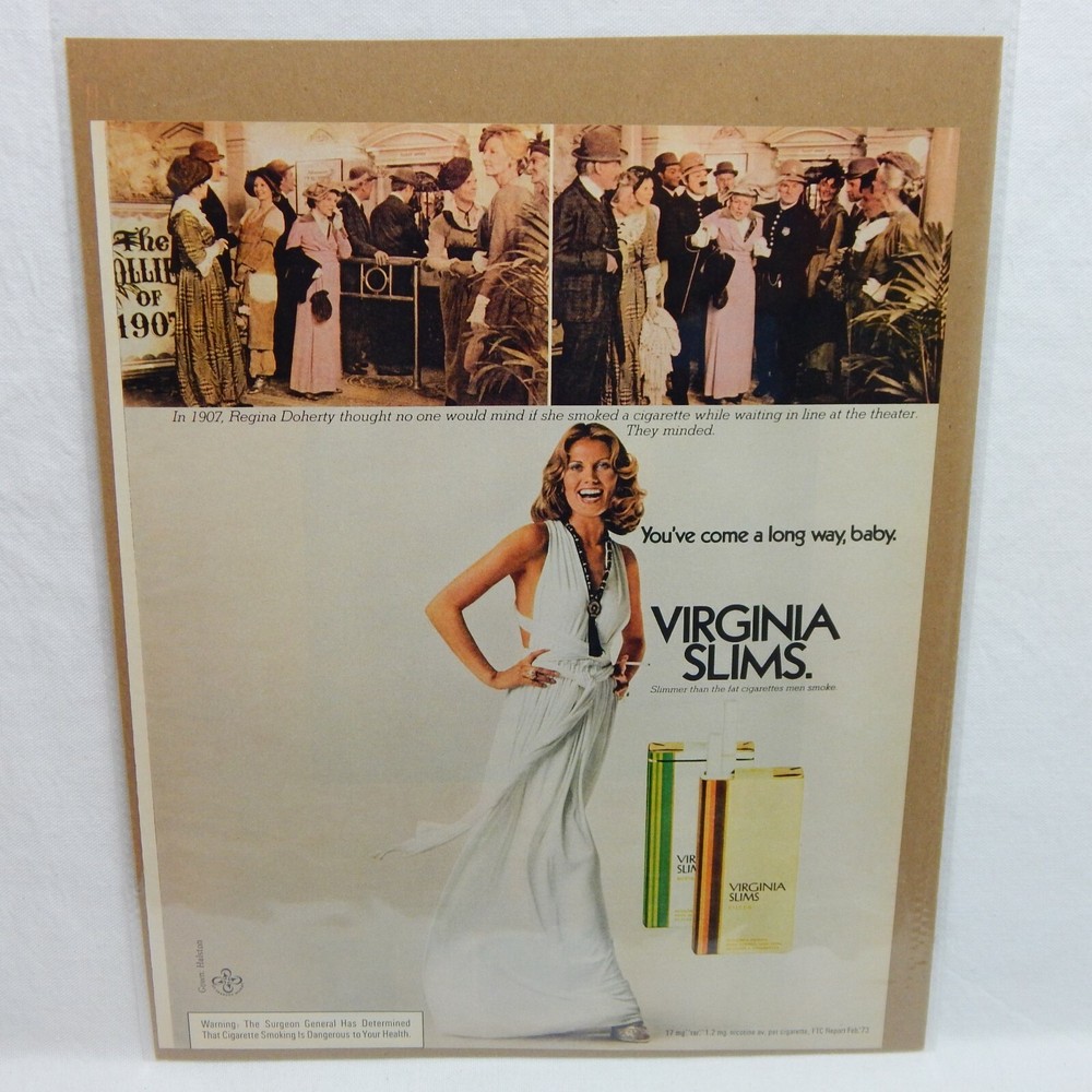 1973 VIRGINIA SLIMS CIGARETTE PHILIP MORRIS & INC. ADVERTISEMENT