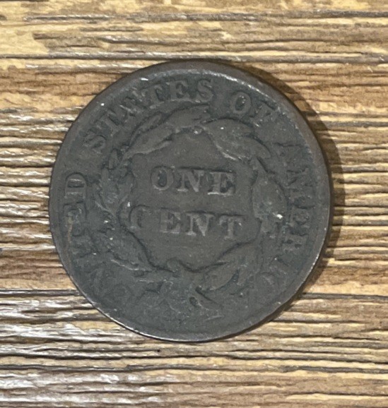 1835 Large Cent, Coronet Head Actual Coin Pictured