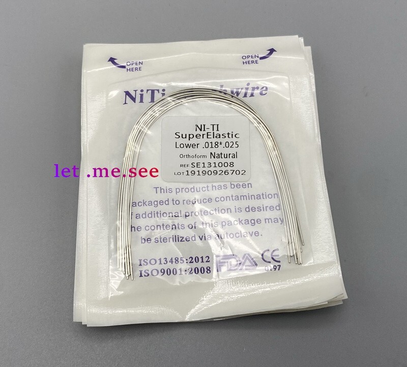 Dental Orthodontic Super elastic Ni-Ti Arch wire Round Rectangular Natural Form