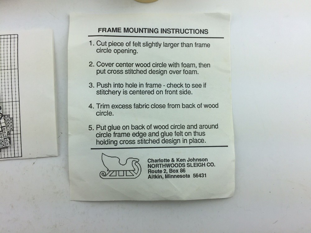 Hornbook And Bell Finishing Frame For Cross Stitch Projects With Patterns