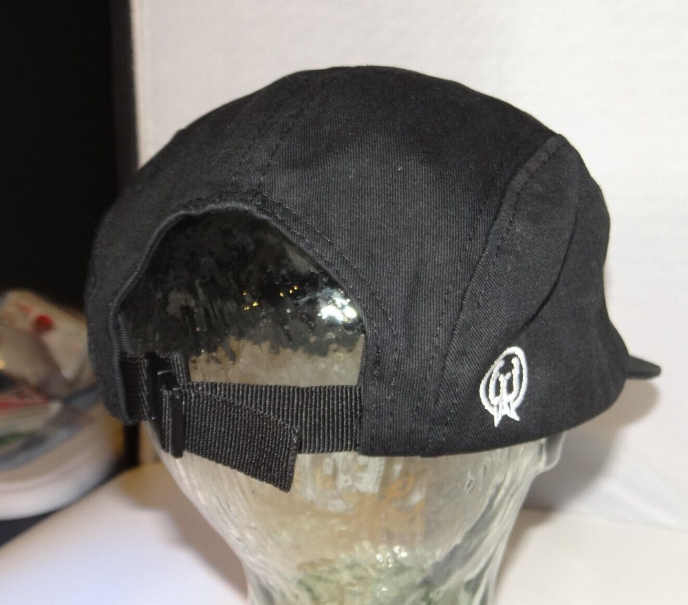 Walrus Audio Strap back Baseball Cap Hat Howling Wolf Patch Five Panel Black