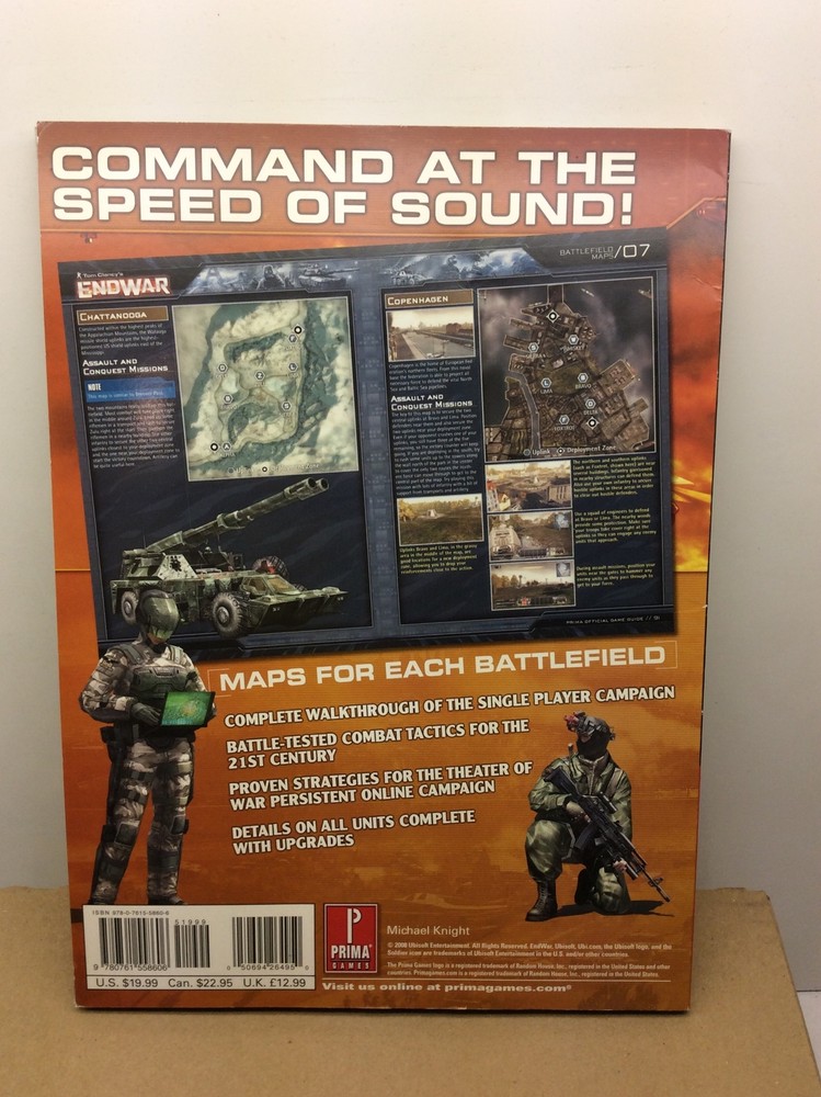 Tom Clancy's Endwar Video Game Prima Strategy Guide End War xbox PS3