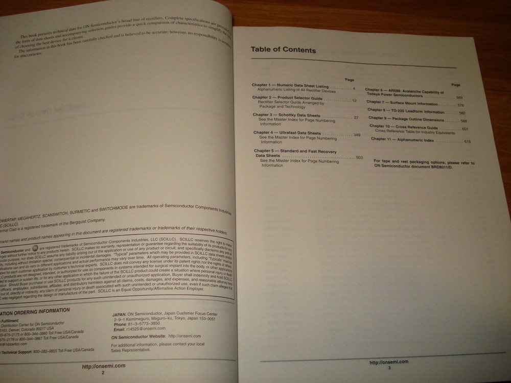 ON Semiconductor Rectifier Device Data Databook, Jan 2003