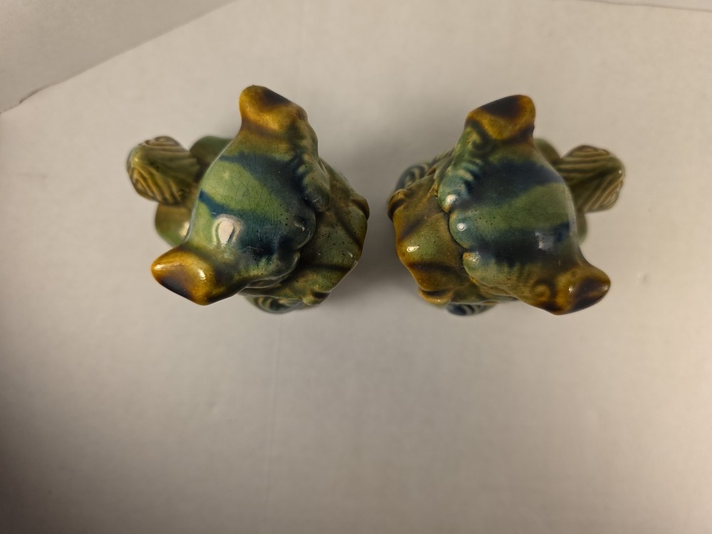 Vintage Dragon Ceramic Green Cone Incense Burner Set