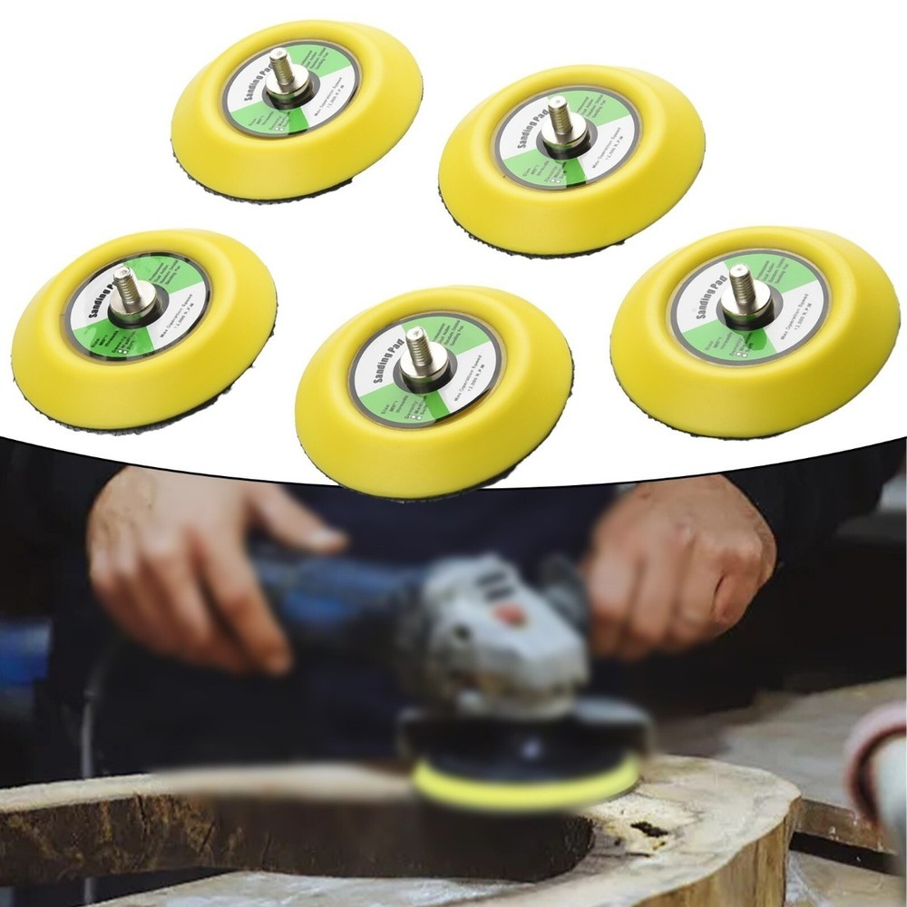 Hook & Loop Sanding Polishing Backing Pad M6 Thread For Air Sander 5pc 3 75mm