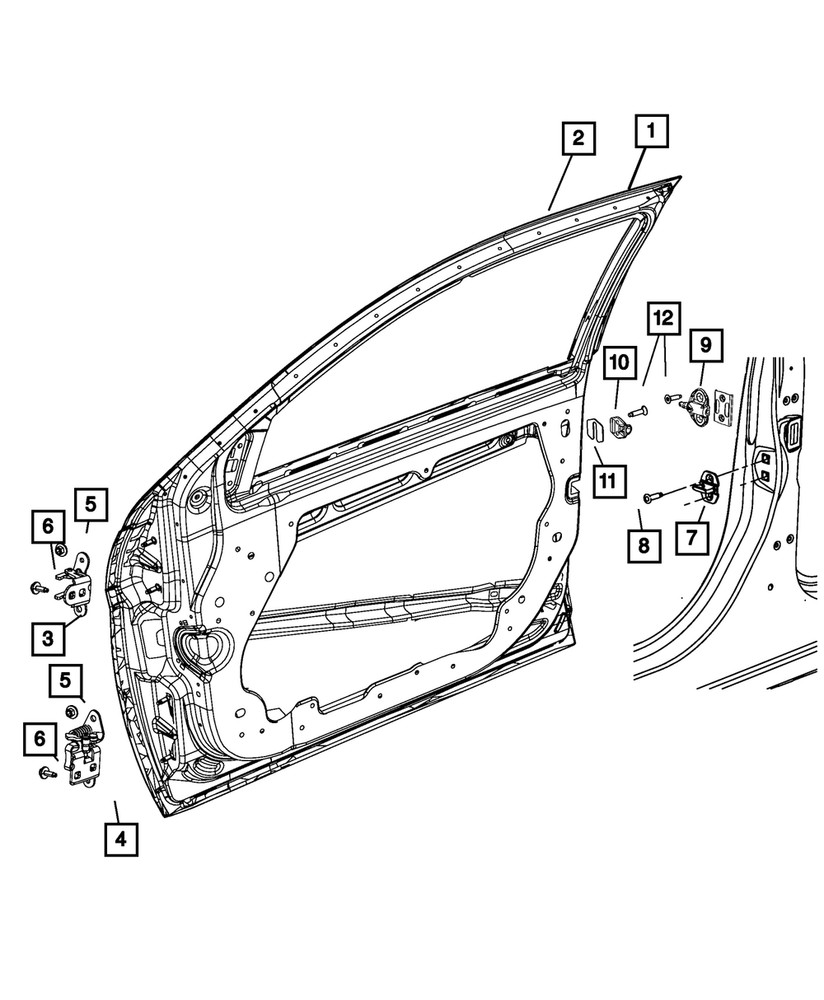 Genuine Mopar Front Door Upper Hinge Right 5155092AB