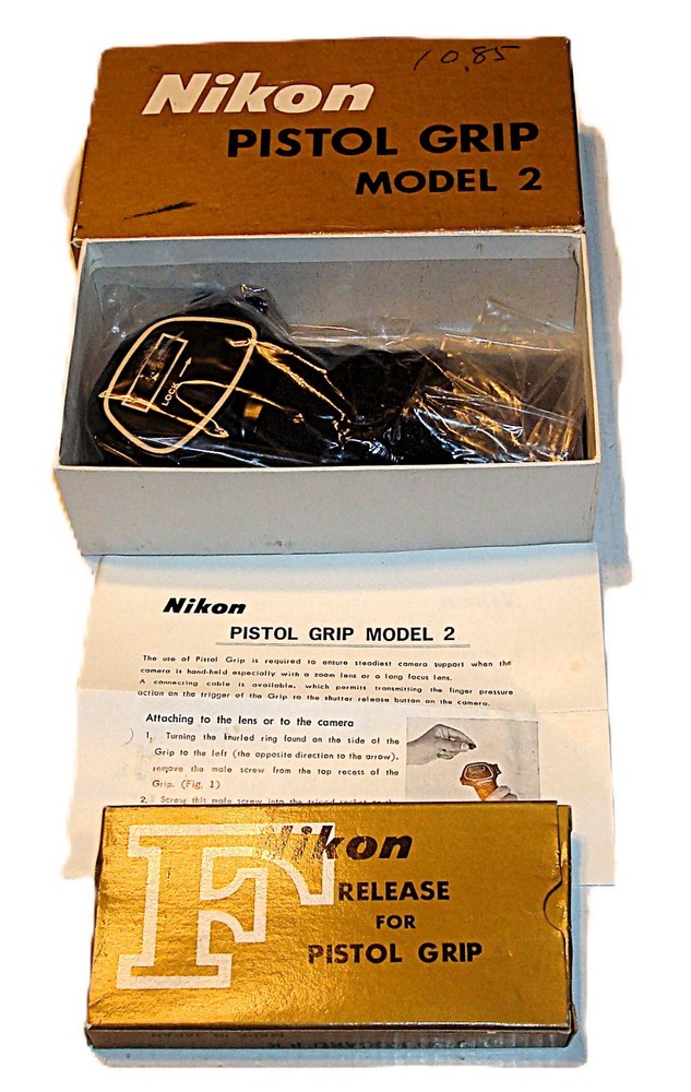 NIKON PISTOL GRIP MODEL 2 W/CABLE RELEASE/BOXES/INSTRUCTIONS NEVER USED
