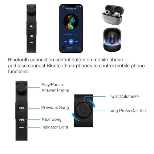 Wireless Bluetooth Media Controller,Motorcycle Handlebar Bluetooth New Black