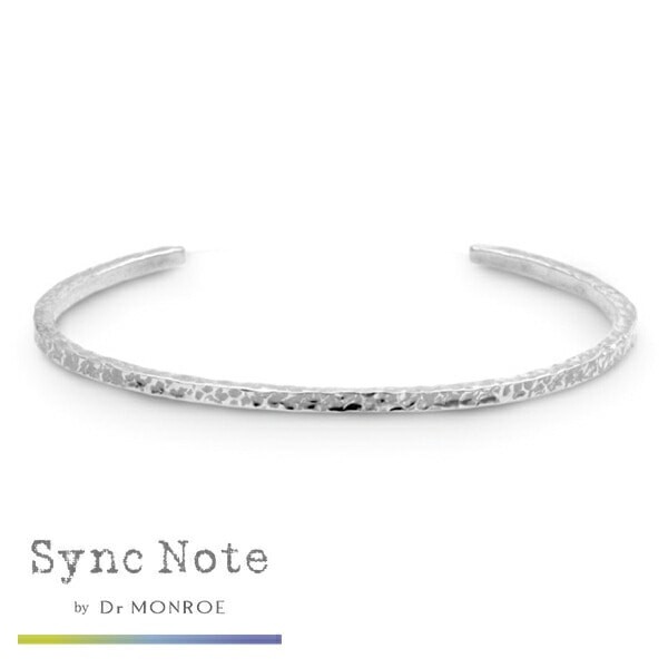 Dr MONROE Think Note Small Hammered Silver 925 Bangle SND-024-SV