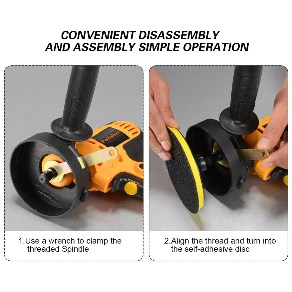 Car Polisher Buffer Sander Polishing Machine Kit Waxing Tool 5" Buffing Pad Set