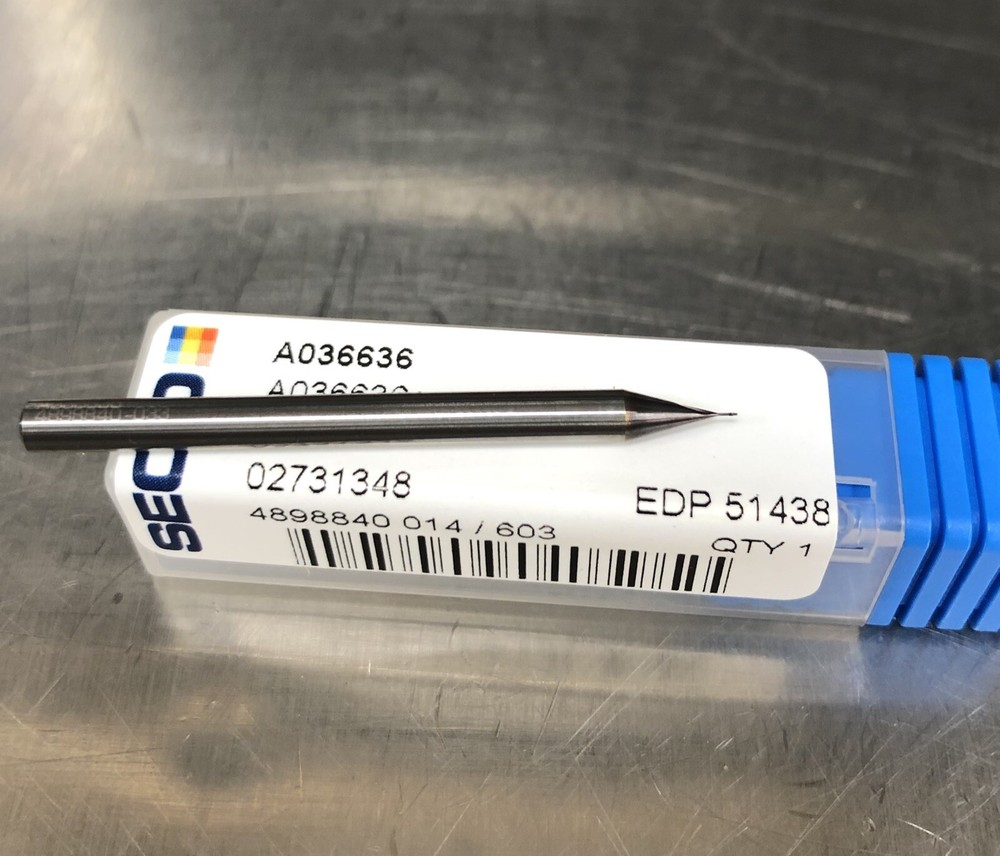 Seco .2mm 2-flute Endmill