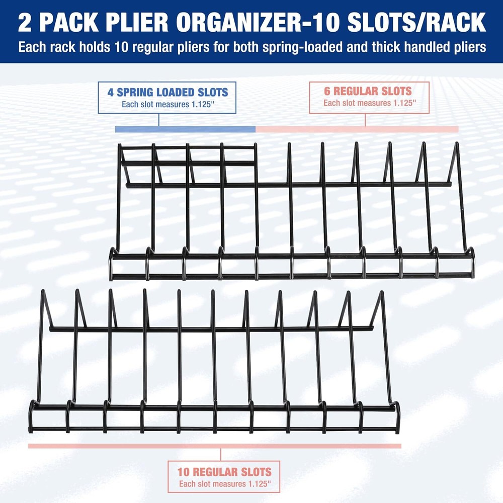 WORKPRO 2-Pack Plier Organizer Rack, Tool Box Storage and Organization Holder
