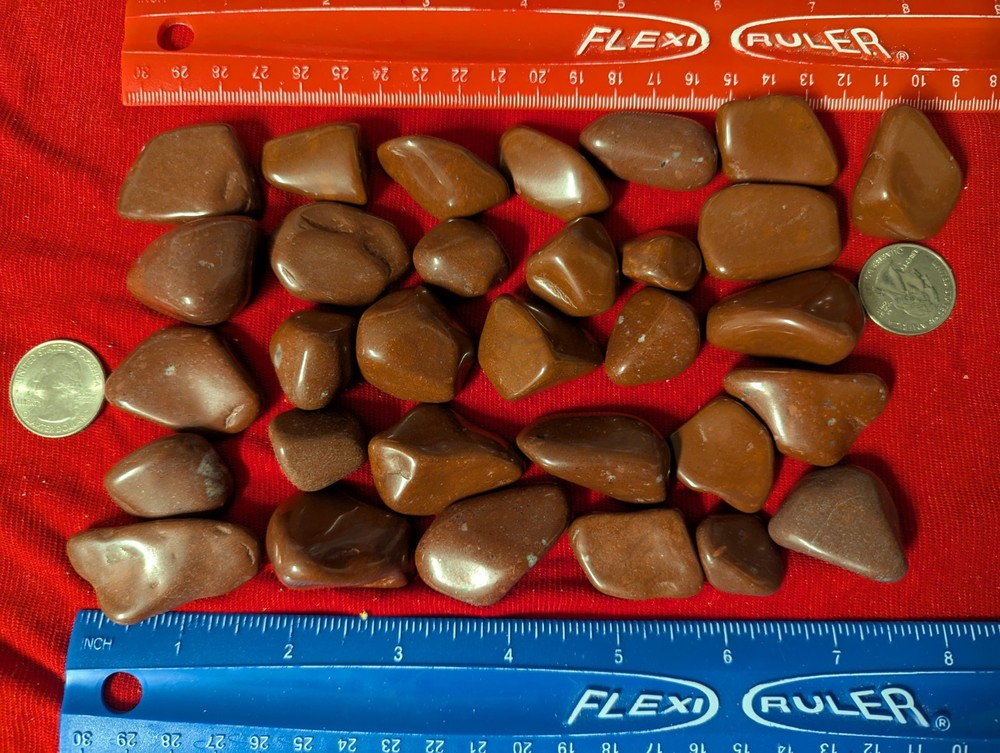 3 Red Jasper  large tumbled gemstones per lot.