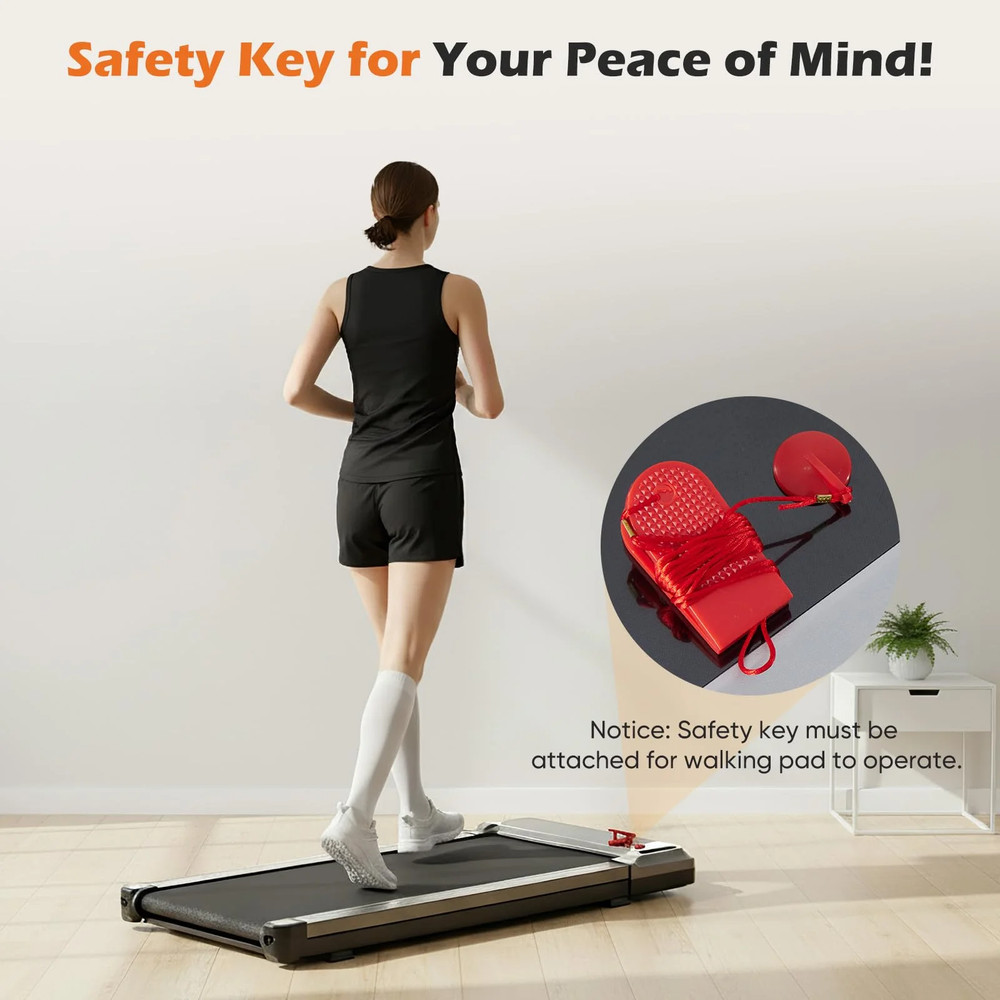 Compact Walking Treadmill for Small Spaces, Quiet Under-Desk Walking Pad with...