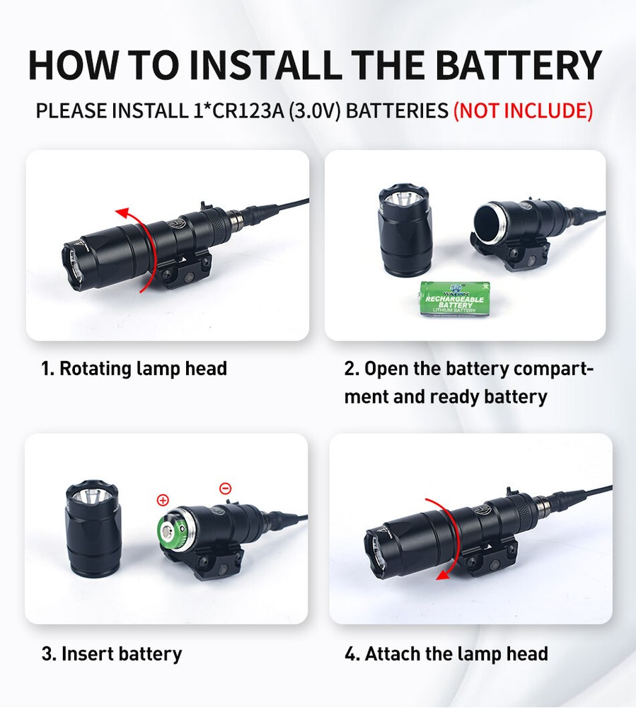 Tactical M300B MINI Scout Light Constant / Momentary M300 LED Flashlight