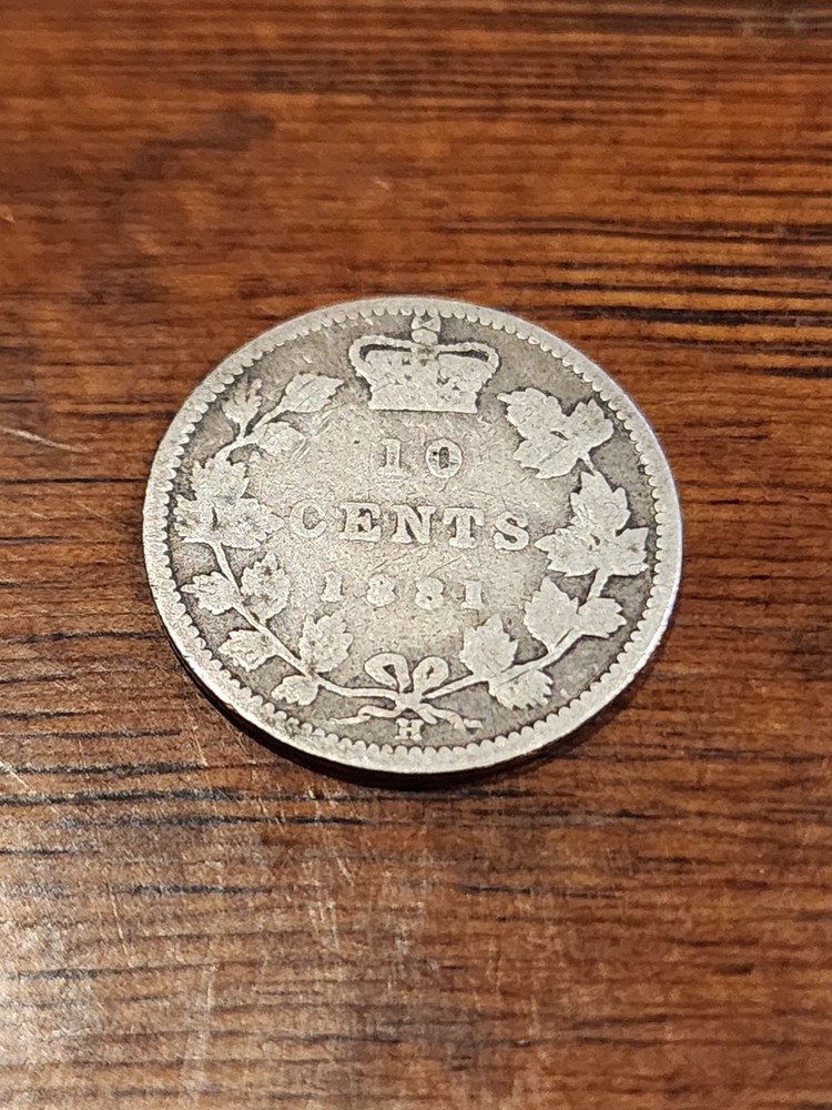 1881H Canada 10 Cents Silver Coin