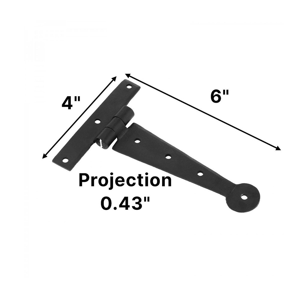 Iron Bean Tee Hinge 6" Black Powder