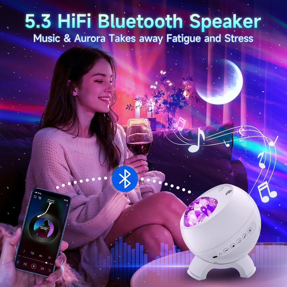 Projector Northern Lights Projector,180 Lighting Modes Galaxy Light Projector,