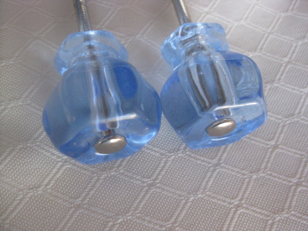 Vintage Pair Light Blue Cabinet or Dresser Pulls
