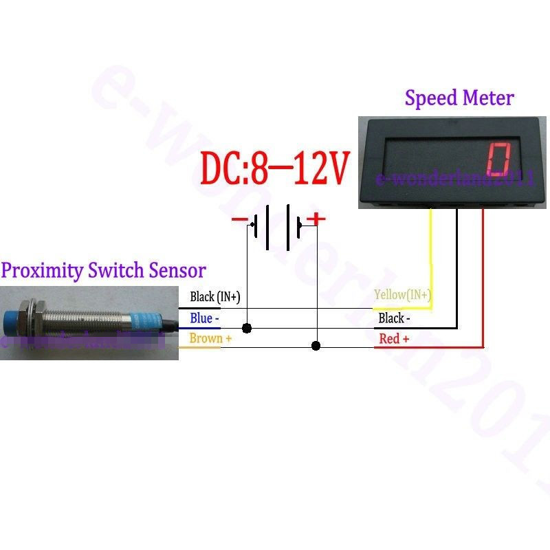 New Digital Red LED Tachometer RPM Speed Meter + Proximity Switch Sensor NPN