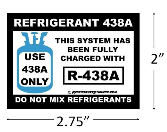 Refrigerant Retrofit Stickers X10- Properly Label Unit After Converting to R438A