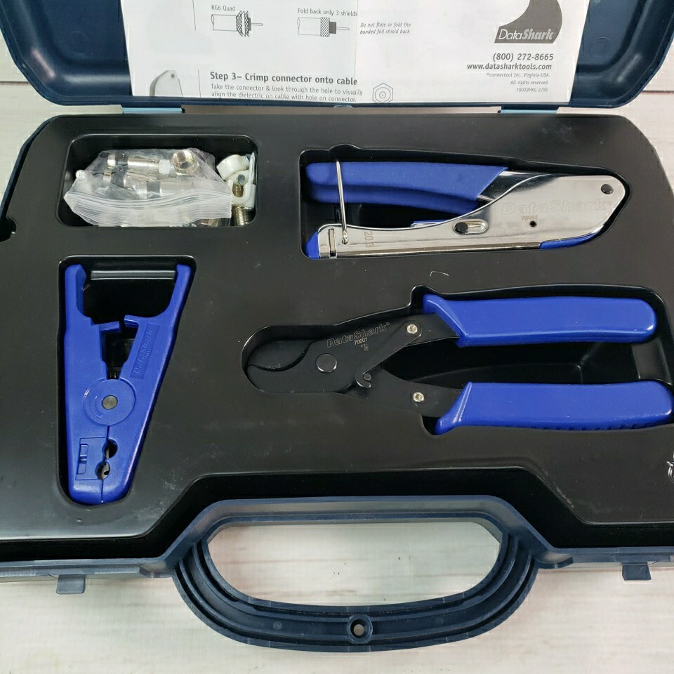 Data Shark Digital Cable TV Satellite Tool Kit Cord Installation PA70019PKG