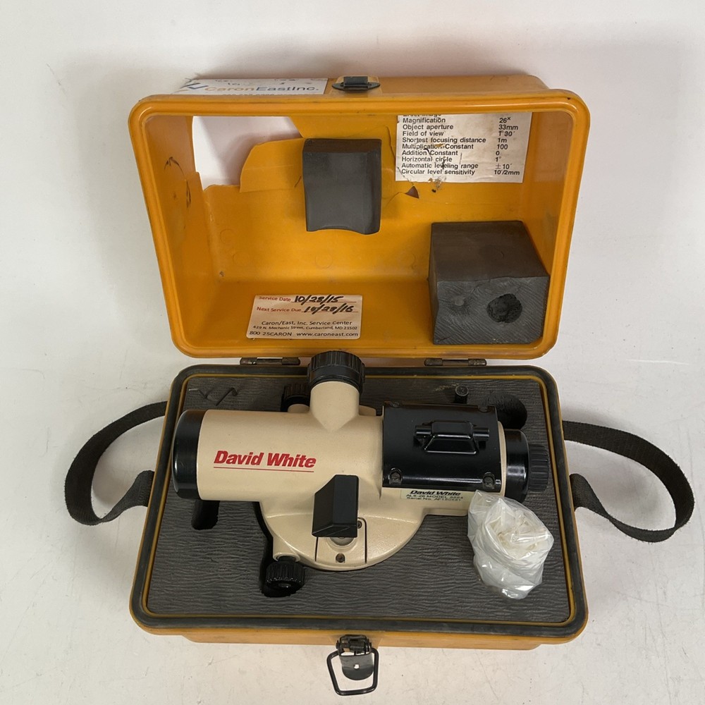 David White AL8-26 Model 8884 Survying Transit With Case