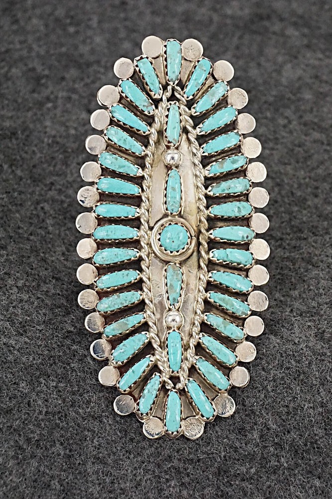 Turquoise & Sterling Silver Ring - Lavell Byjoe - Size 8