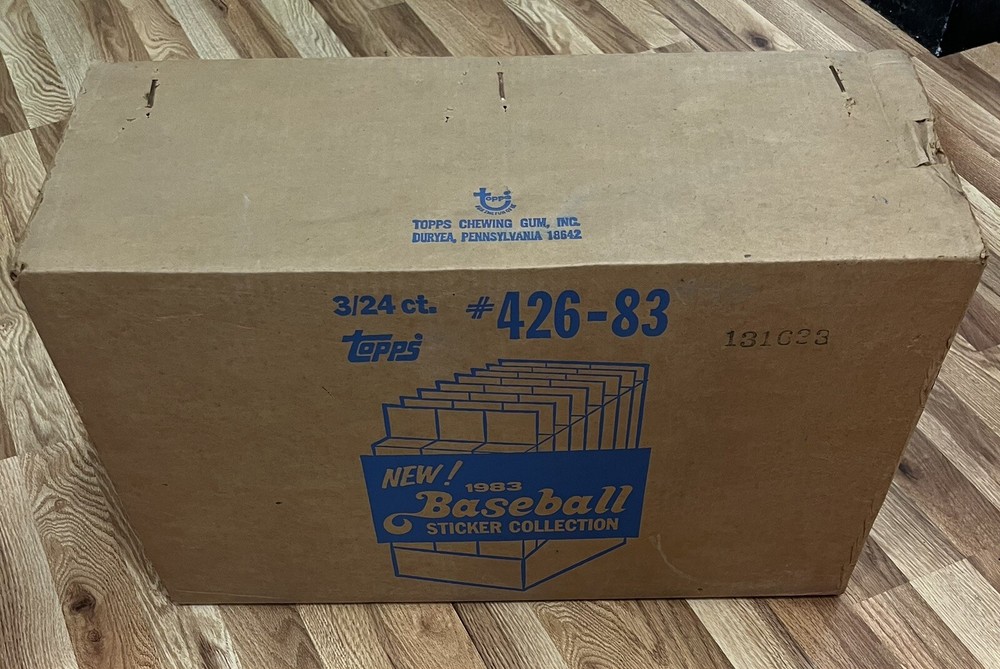 1983 Topps Baseball Sticker Case - 3 Full Display Boxes - 72 Peg boxes - L5