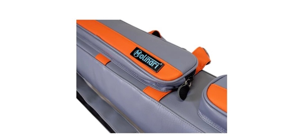 MOLINARI CUE CASE 2x4 SOFT ** GREY / ORANGE.