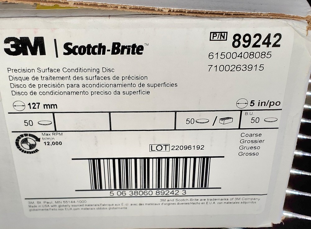 (10) Scotch-Brite 5” Inch Precision Surface Conditioning Disc Hook & Loop Coarse