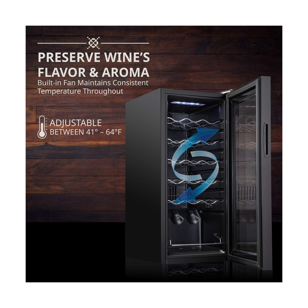 Ivation 18 Bottle Compressor Wine Cooler Refrigerator w/Lock | Large Freestan...