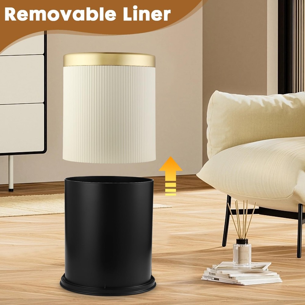 Automatic Motion Sensor Bathroom Trash Can with Lid, 2.8 Gallon Touchless Tra...