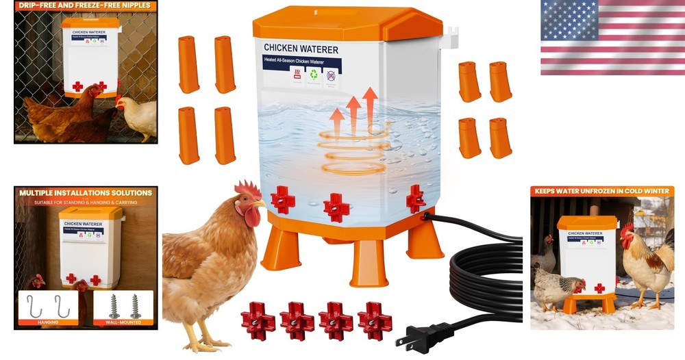 Automatic Chicken Waterer Large Poultry System with Free Shipping