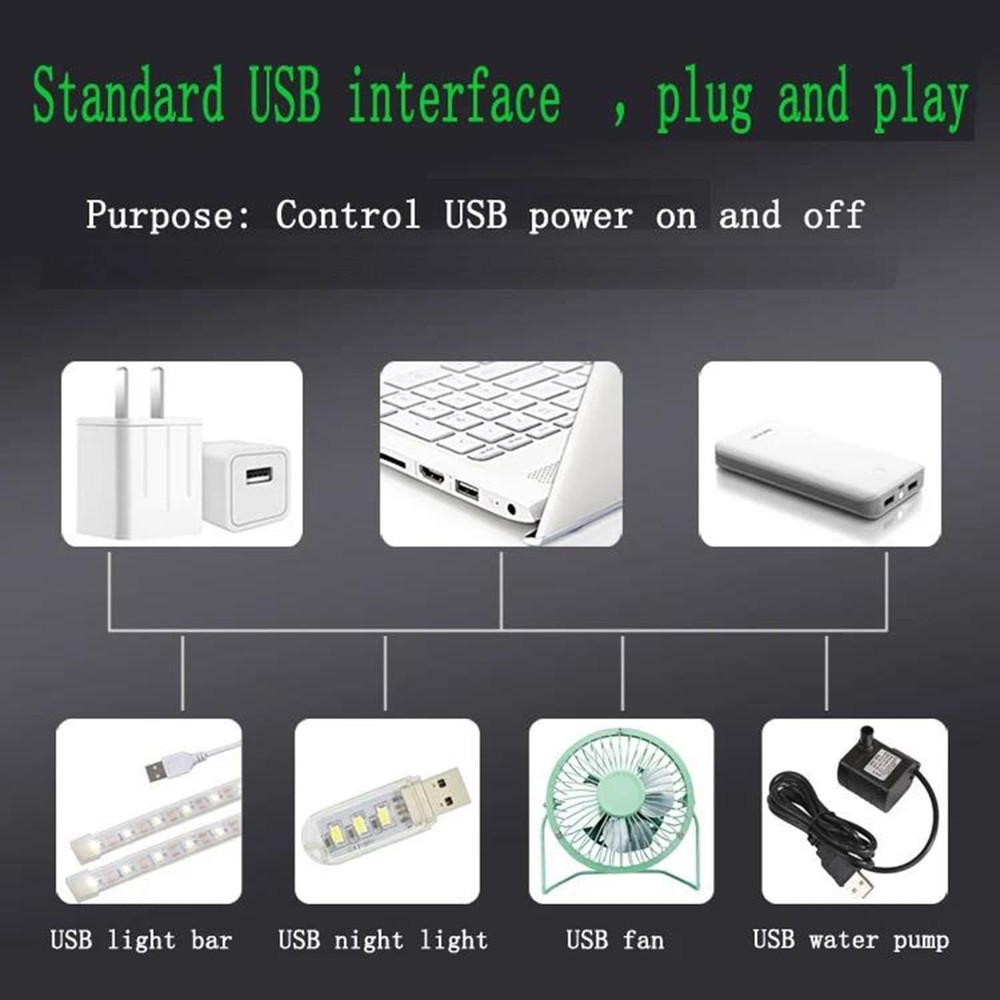 USB Wireless Remote Control Switch 433mhz RF USB Lamp Fan Supply Battery Char...