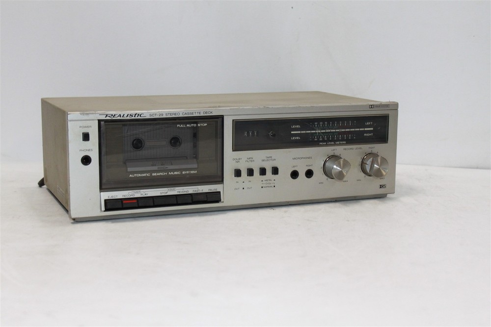 Realistic SCT-29 Stereo Cassette Deck Tested Working