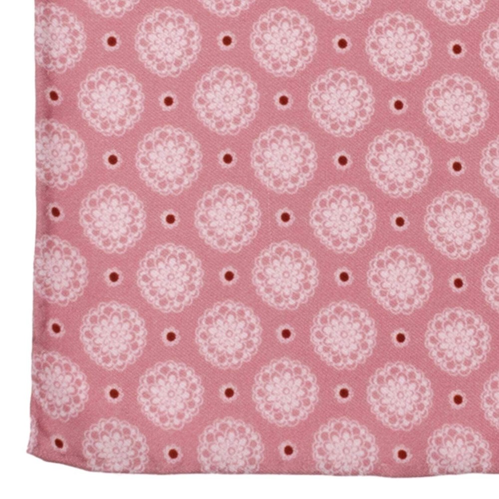 Dusty Blush Floral Motif Pocket Square