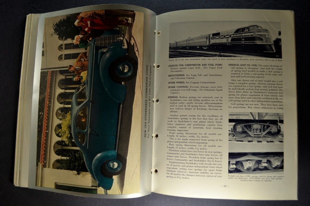 1938 Studebaker Inside Facts Book President Commander Six Excellent Original 38