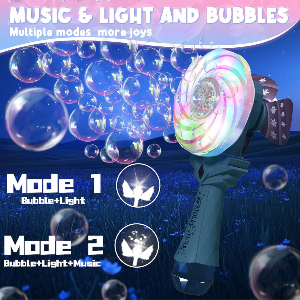 Bubble Wands for Kids Age 4-8: Windmill Light up Automatic Bubble Machine Rechar