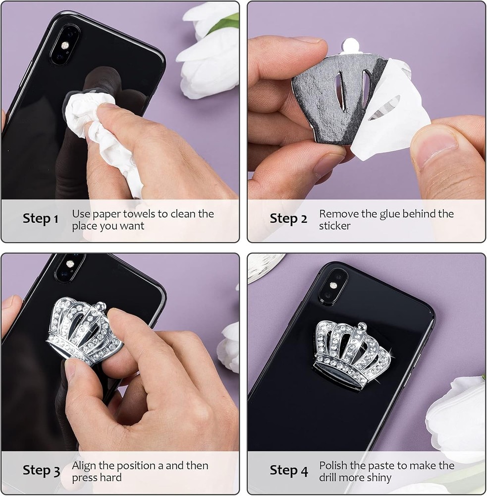 Chrome Crown Car Emblem Sticker 2 PCS