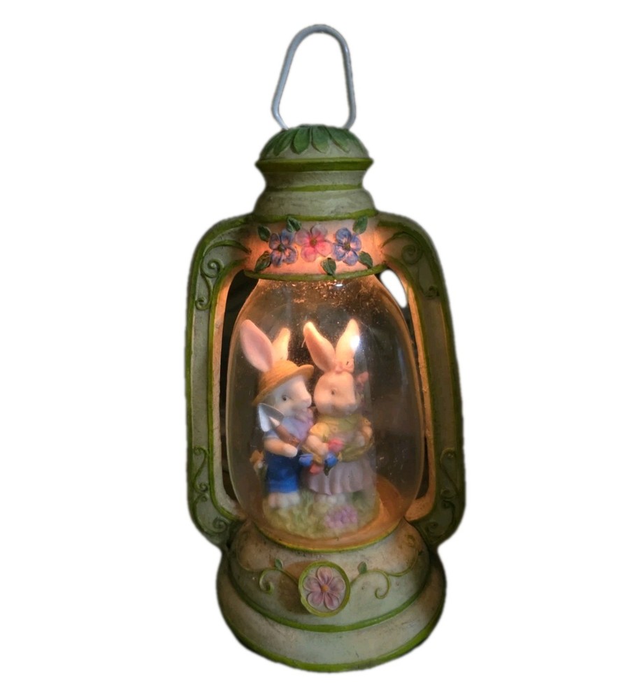 Bunny Globe Lantern LED Wire Runs By Batteries