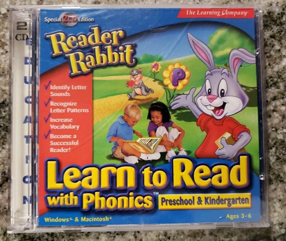 Reader Rabbit Learn to Read Phonics Preschool Kindergarten CD-ROM PC ONE DISC