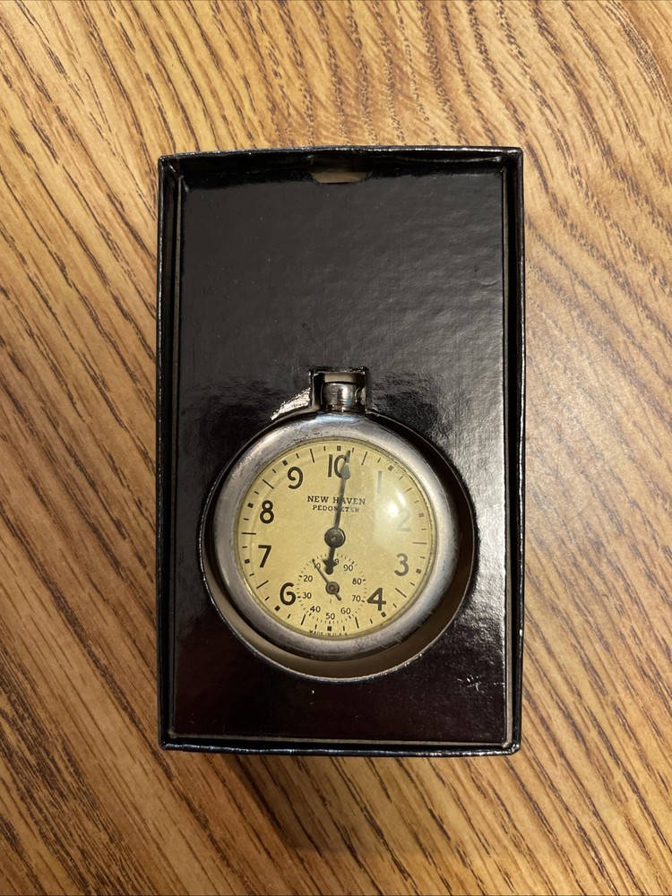 ANTIQUE NEW HAVEN PEDOMETER CLOCK, WORKING