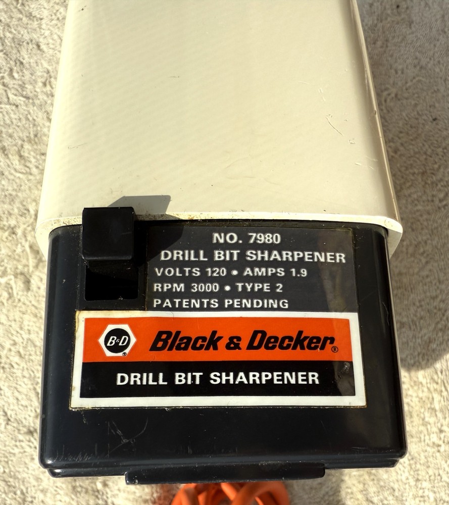 VINTAGE BLACK & DECKER DRILL BIT SHARPENER MODEL NO. 7980